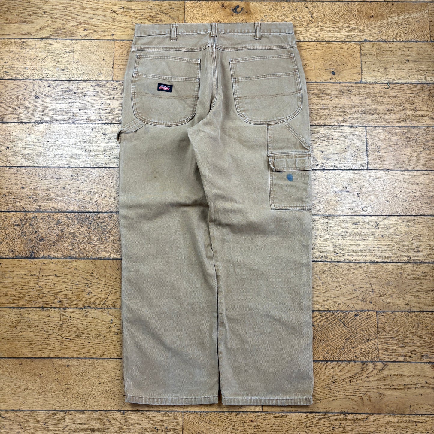 Vintage Dickies Brown Double Knee Workwear Carpenter Baggy Trousers - 36