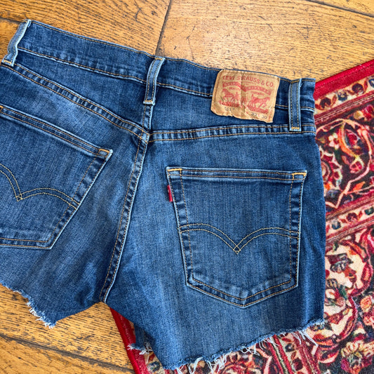 Vintage Levis 511 Micro Blue Denim Shorts - Size 10