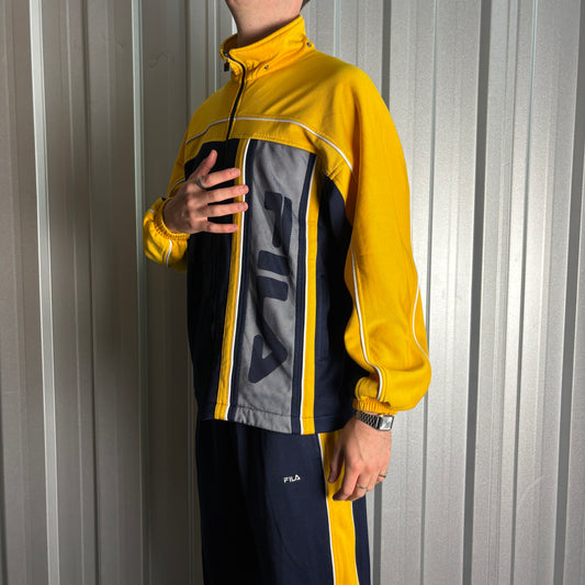 Vintage Fila Yellow Navy 90s Full Tracksuit Ali G - M