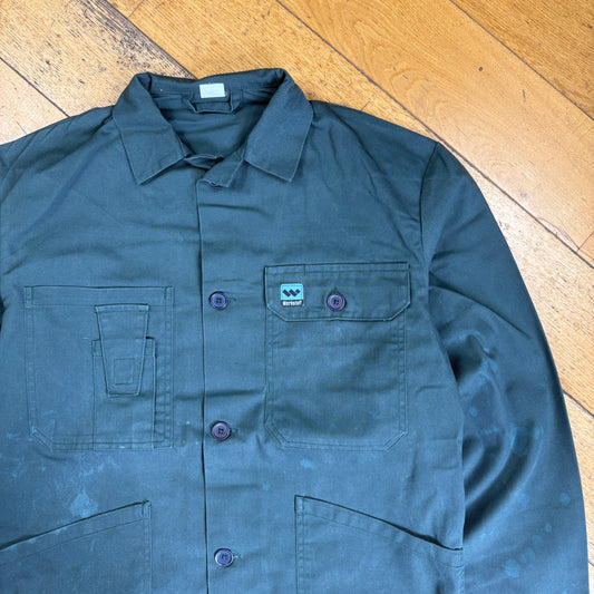 Vintage French Chore Workwear Jacket Green Overcoat - S