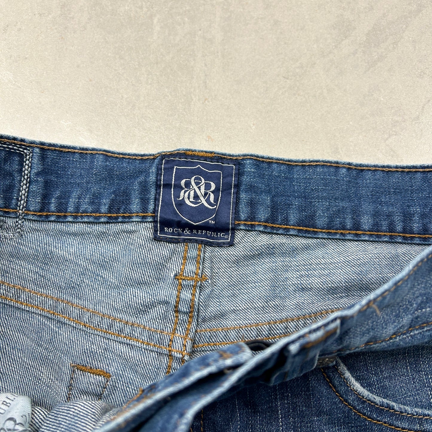 Vintage Embroidered Hip Hop Baggy Blue Jeans - 34