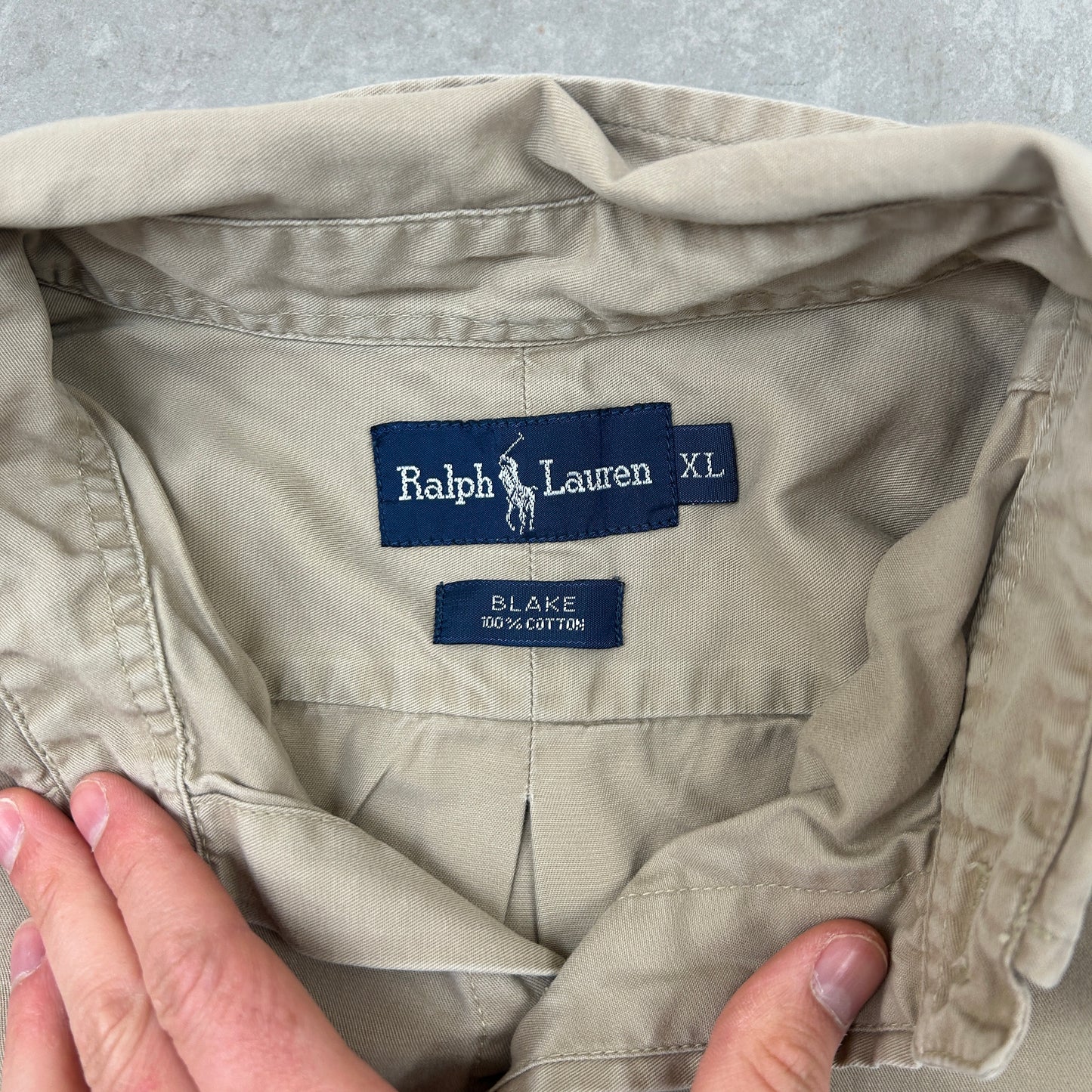 Vintage Ralph Lauren Embroidered Brown Cream Shirt - XL
