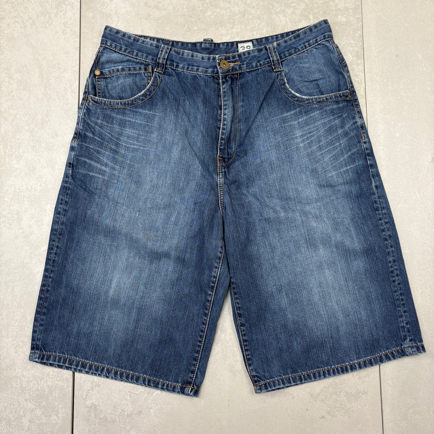 Vintage Timberland Embroidered Hip Hop Blue Baggy Shorts Jorts - 38