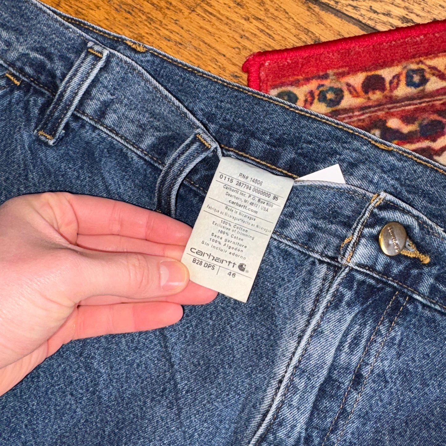 Vintage Carhartt Workwear Baggy Carpenter Blue Shorts - 46
