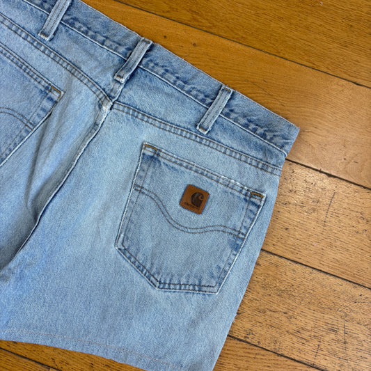 Vintage Carhartt Blue Womens Workwear Baggy Carpenter Shorts - Size 16