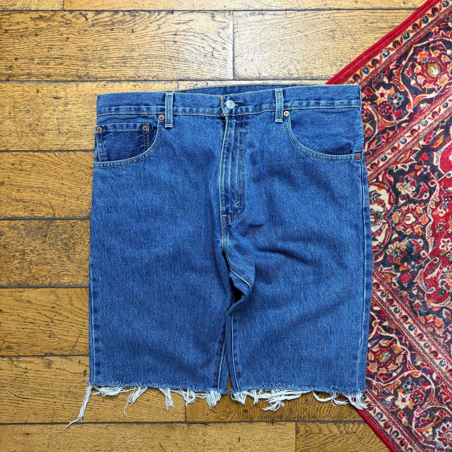 Vintage Levis 517 Blue Denim Shorts - 36