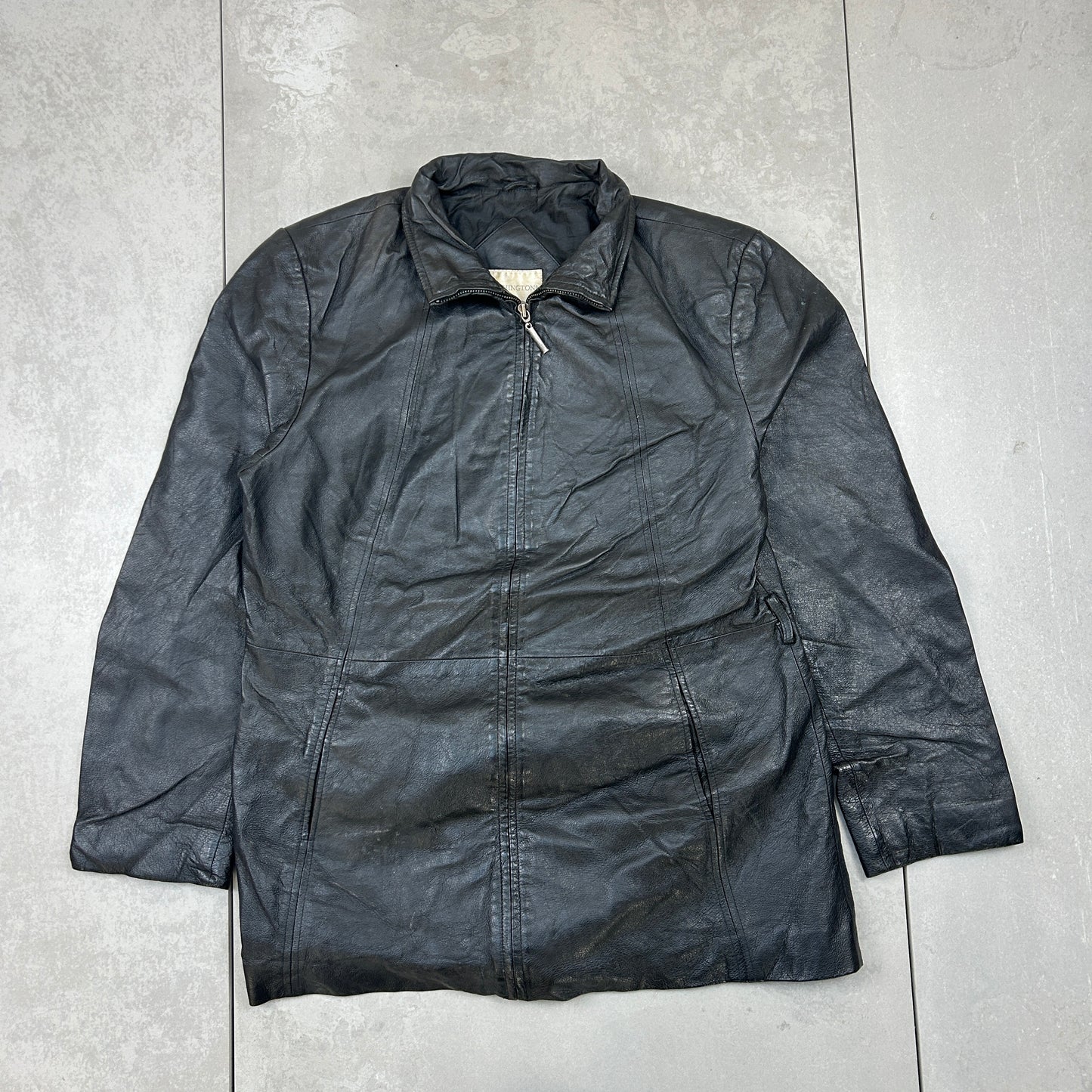 Vintage Aviator Pilot Flight Style Black Genuine Leather Bomber Jacket - L