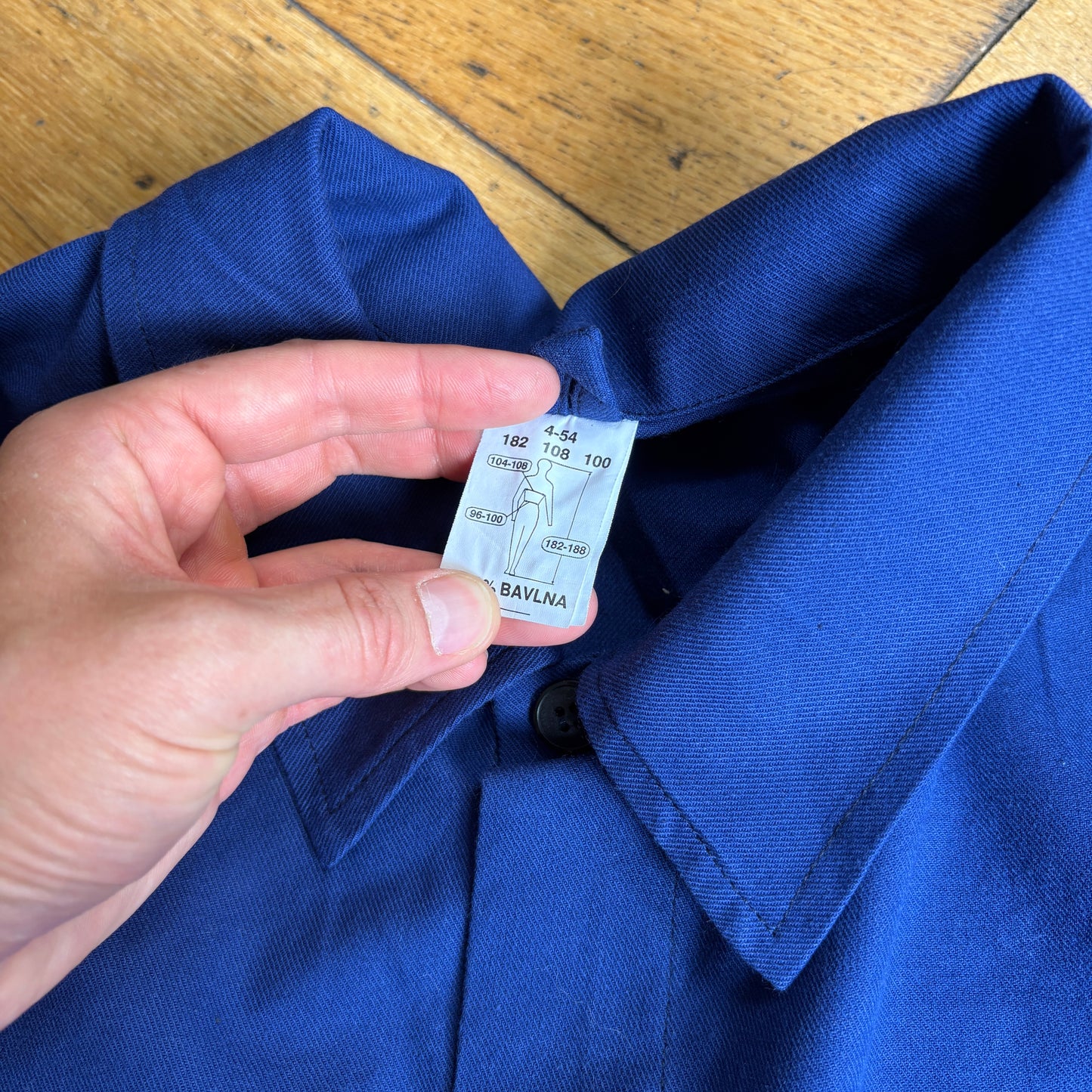 Vintage French Chore Workwear Jacket Blue Overcoat - XL