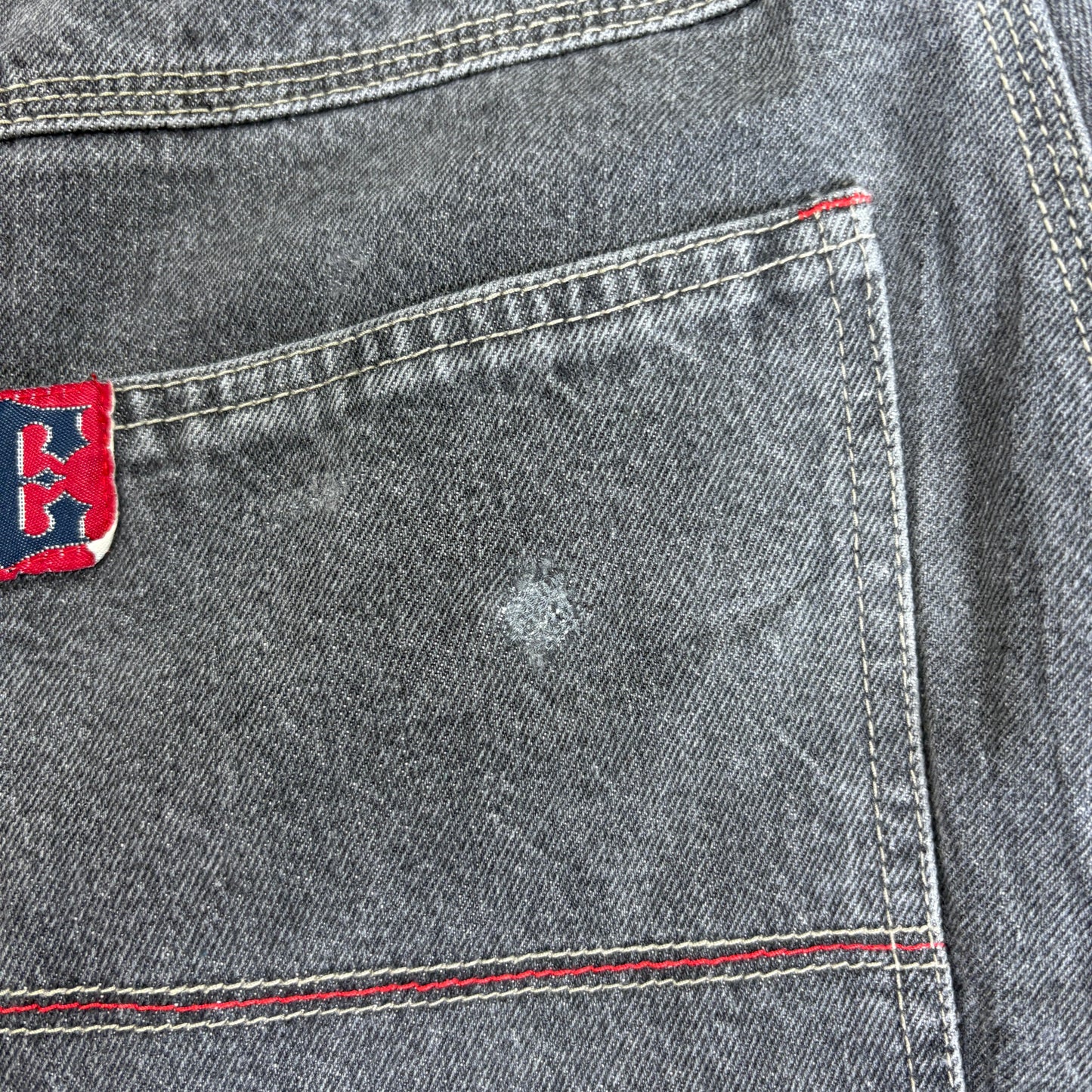 Vintage Easy Street Embroidered Hip Hop Black Baggy Shorts Jorts -