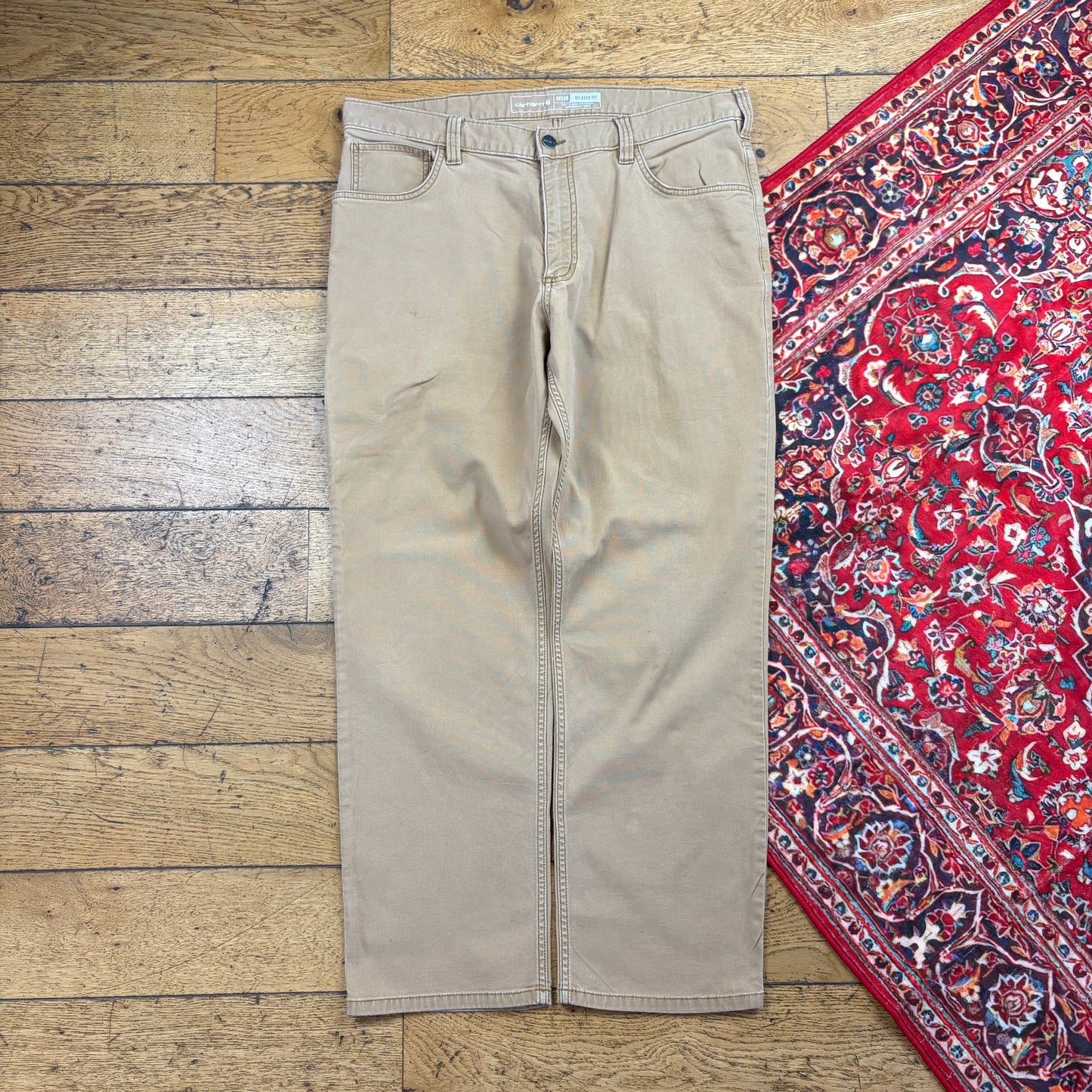 Vintage Carhartt Brown Workwear Carpenter Baggy Trousers - 36