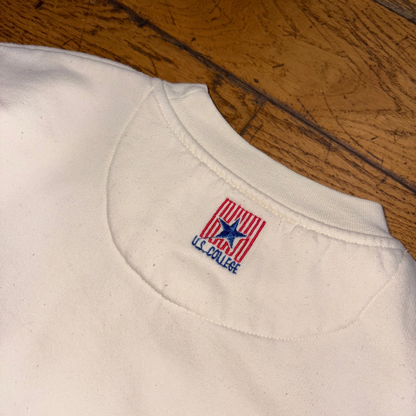 Vintage 90s Starter Georgia Bulldogs Embroidered Cream White Boxy Sweatshirt - M