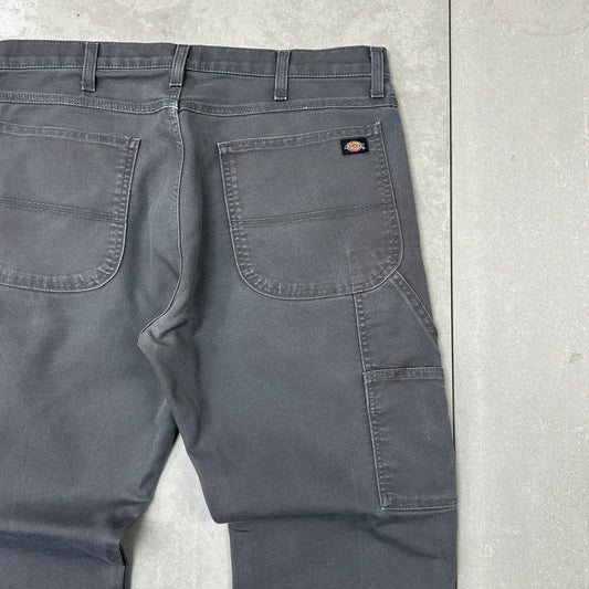 Vintage Dickies Grey Workwear Carpenter Baggy Trousers - 36