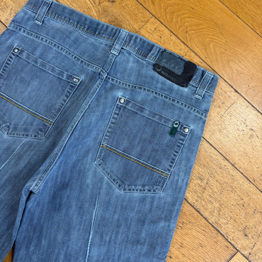 Vintage Southpole Embroidered Hip Hop Blue Baggy Shorts Jorts - 38