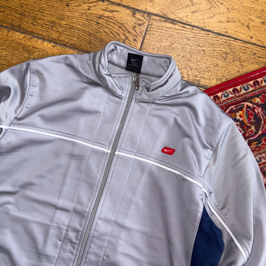 Vintage Nike Silver Y2K 00s Womens Tracksuit Track Shell Windbreaker Jacket - XL