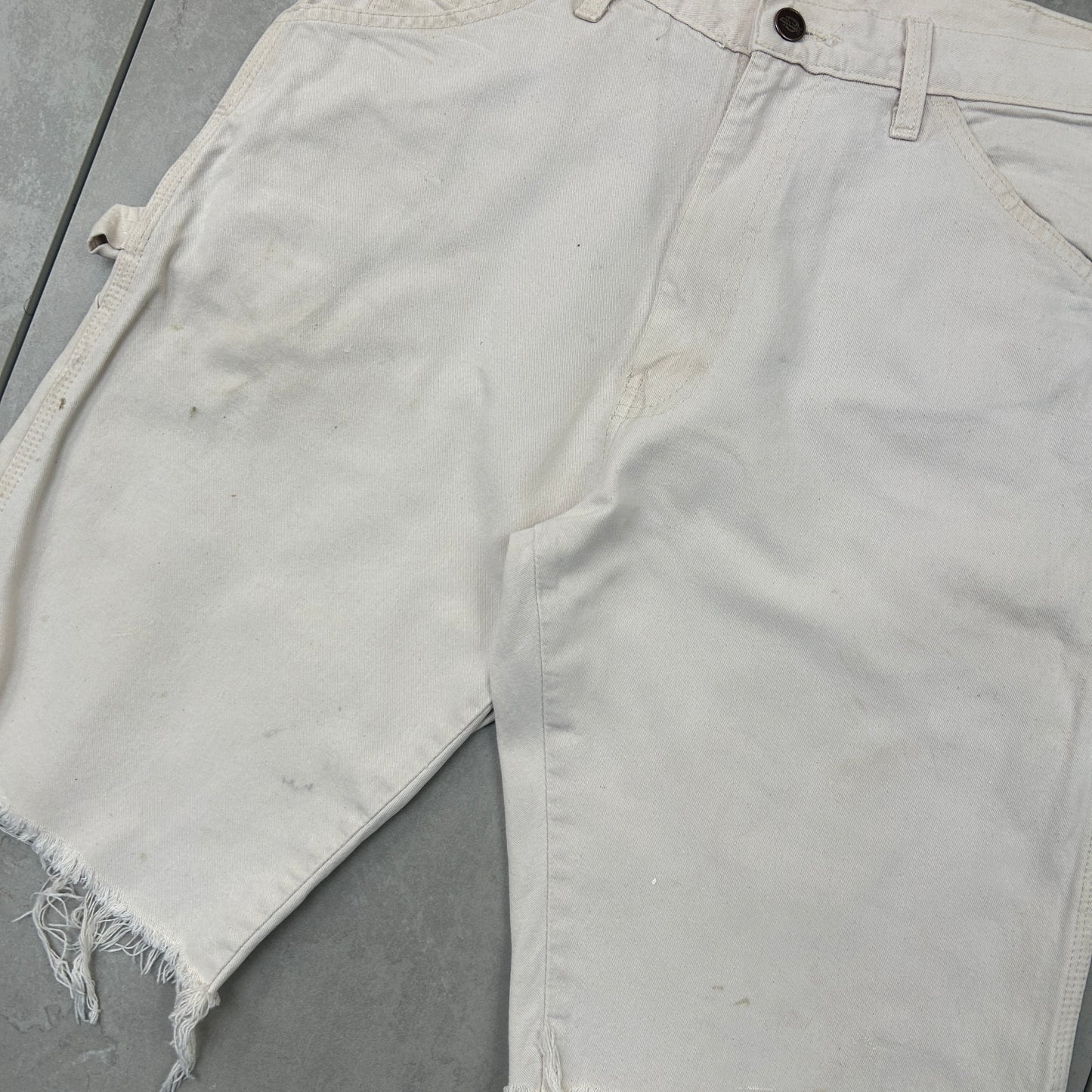 Vintage Dickies Workwear Carpenter Cream Shorts - 30