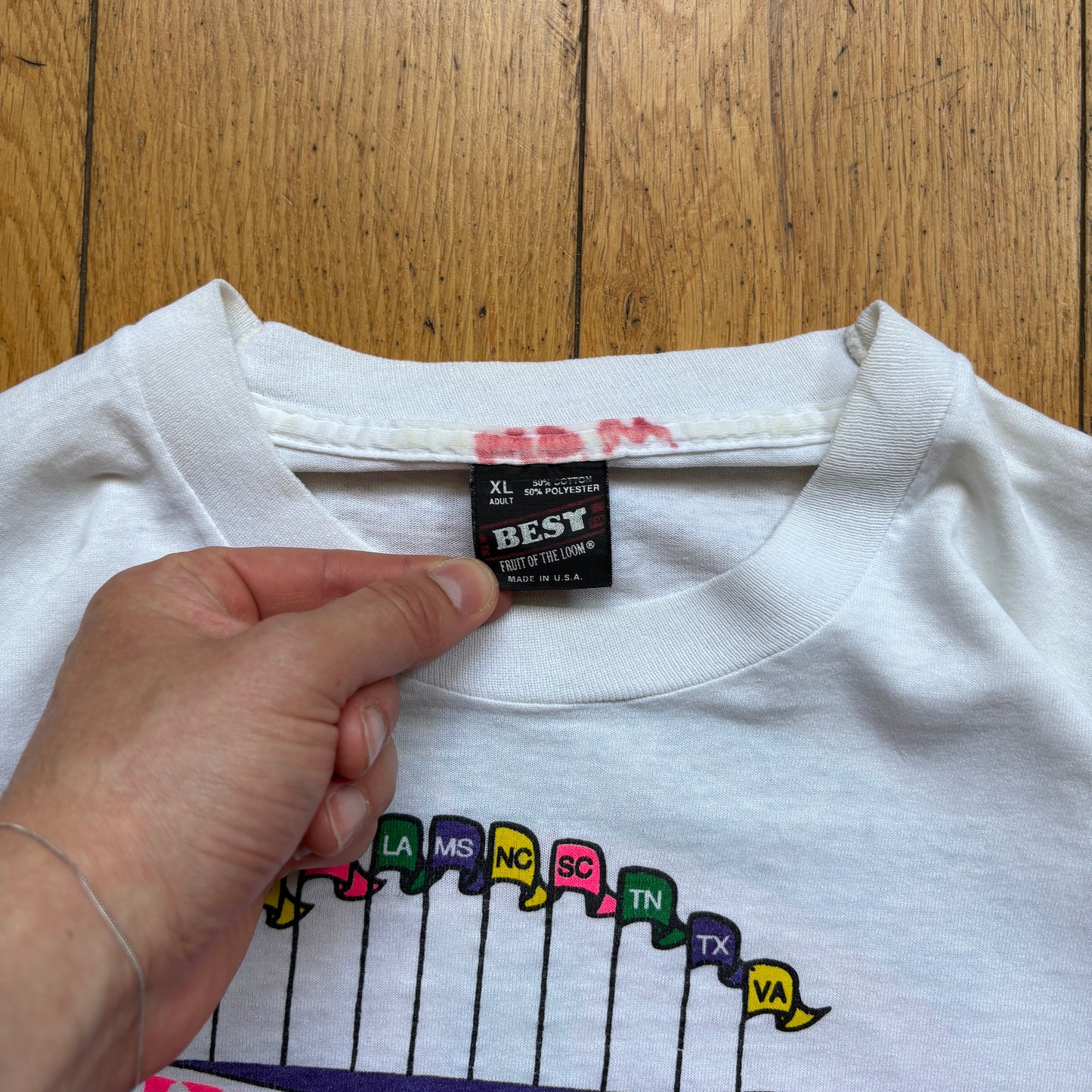 Vintage 1993 Dixie Youth Coca Cola Single Stitch White Graphic T-Shirt - L