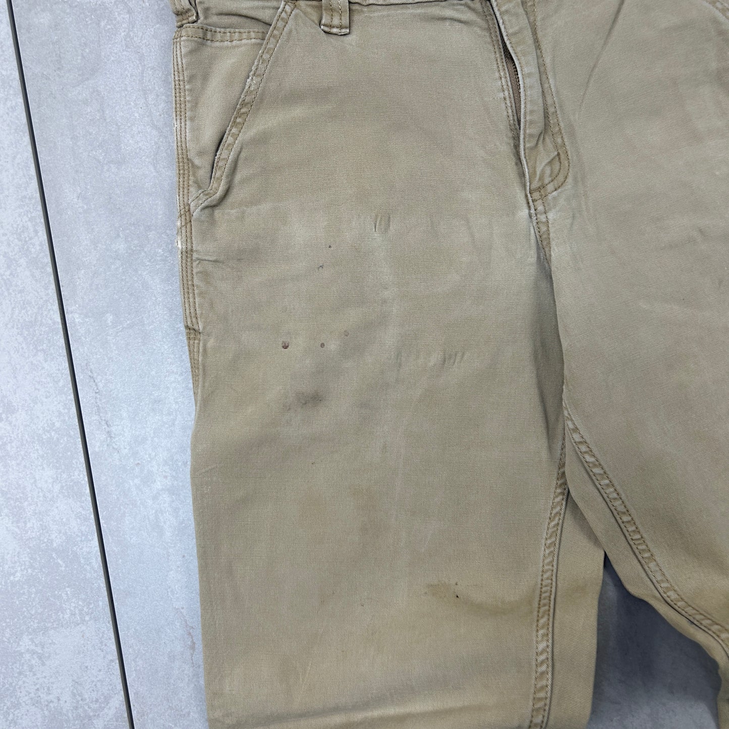 Vintage Carhartt Cream Workwear Carpenter Baggy Trousers - 32