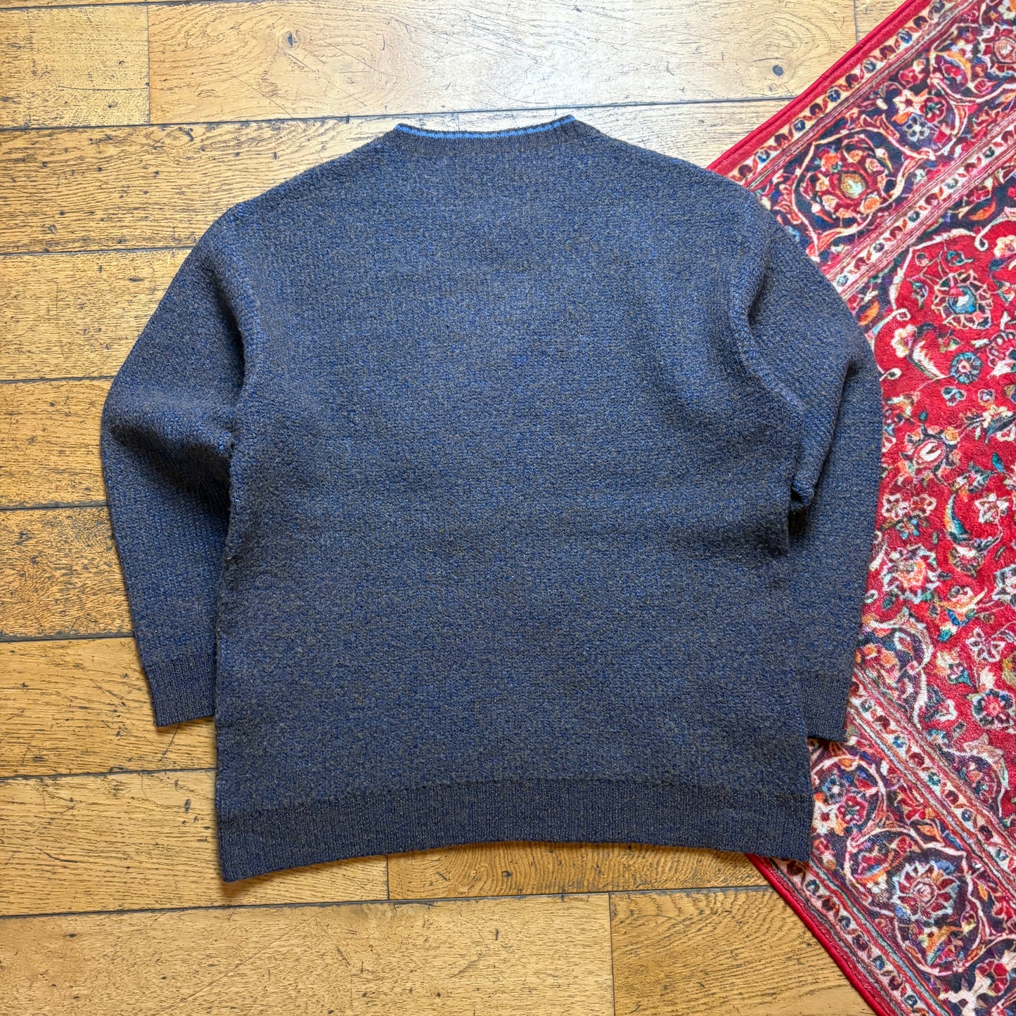 Vintage Brown YSL Yves Saint Laurent Brown Grey Chunky Knit Jumper - M