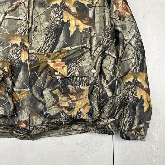 Vintage Realtree Woolrich Camo Workwear Hunting Bomber Zip Khaki Jacket - XXL