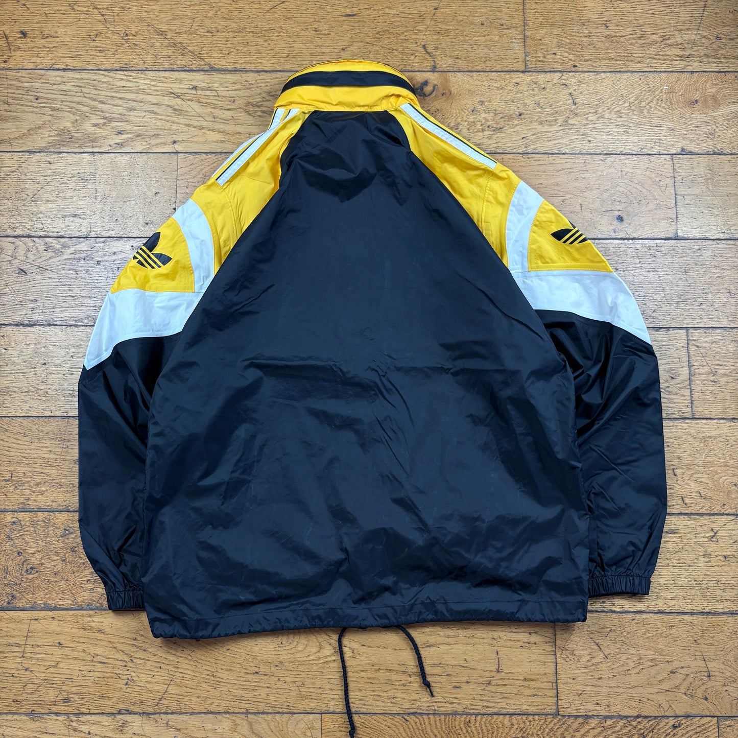 Vintage Adidas Black Yellow Tracksuit Track Shell Windbreaker Jacket - M