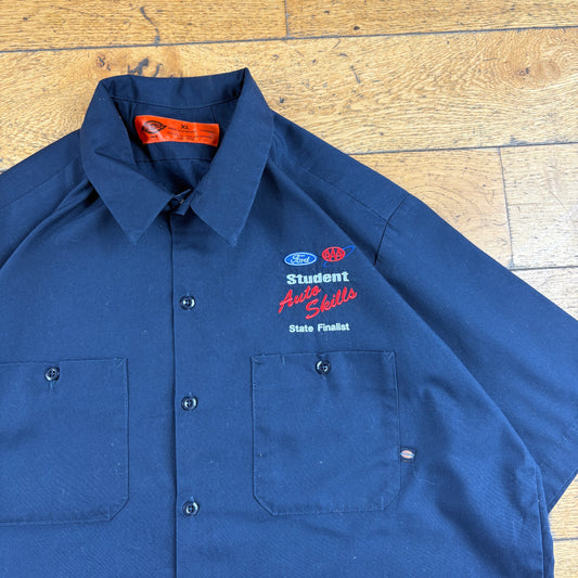 Vintage Navy Dickies Ford Embroidered Shirt - XL