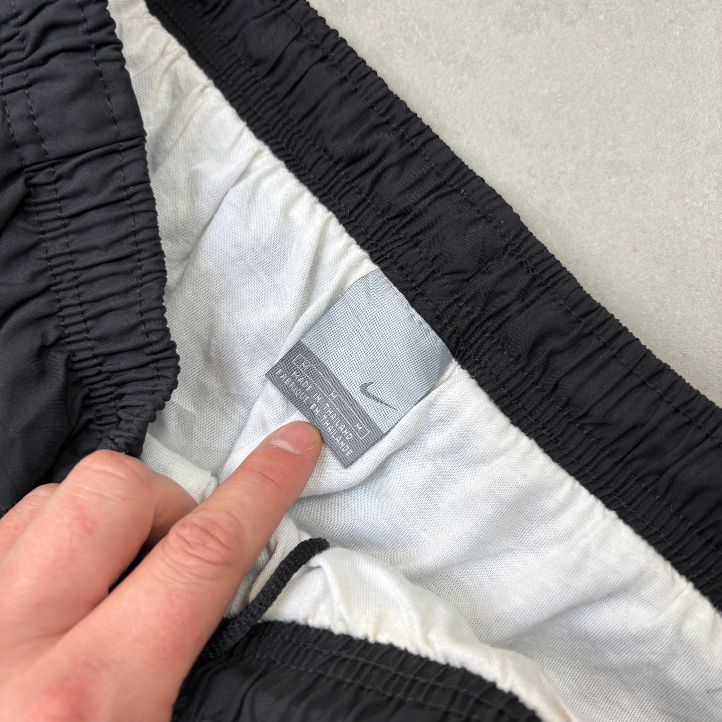 Vintage Nike Black Baggy Tracksuit Sweatpants Track Pants Bottoms - M