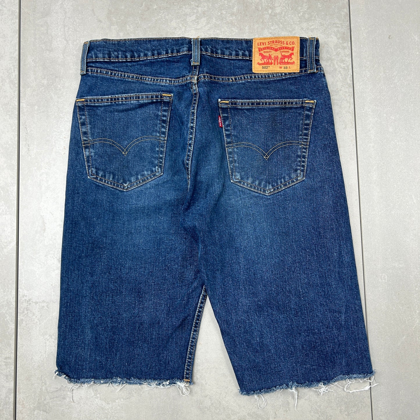 Vintage Levis 502 Blue Straight Denim Shorts - 33
