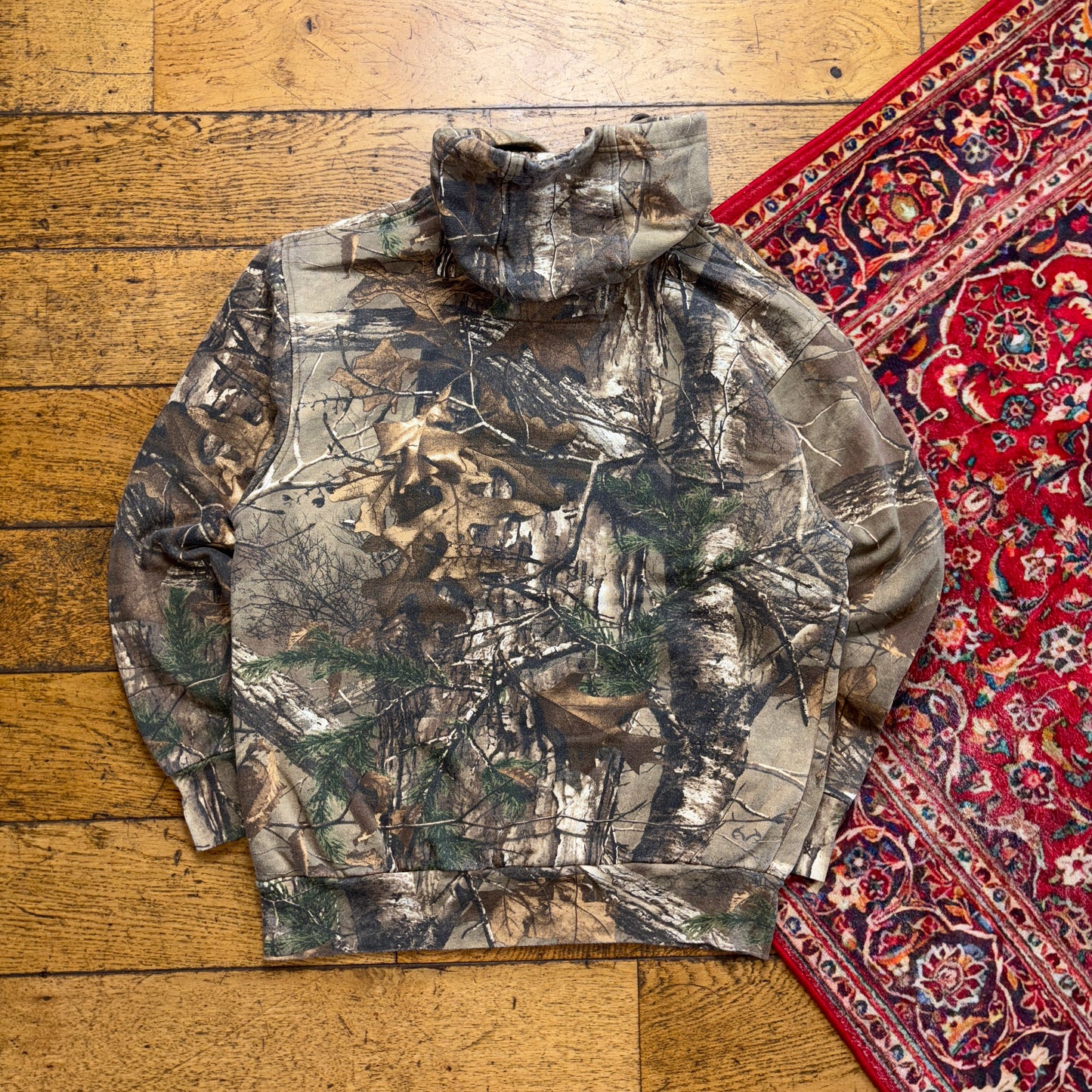 Vintage Realtree Camo Green Hoodie Sweatshirt - S