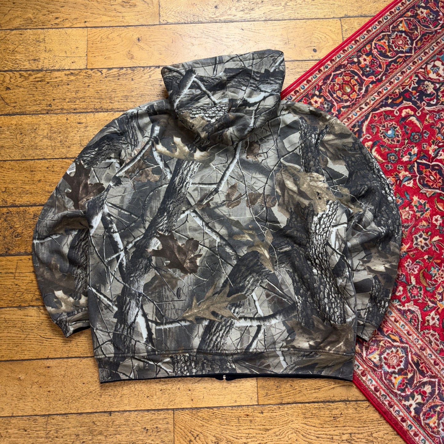 Vintage Realtree Camo Green Zip Hoodie Sweatshirt - 2XL