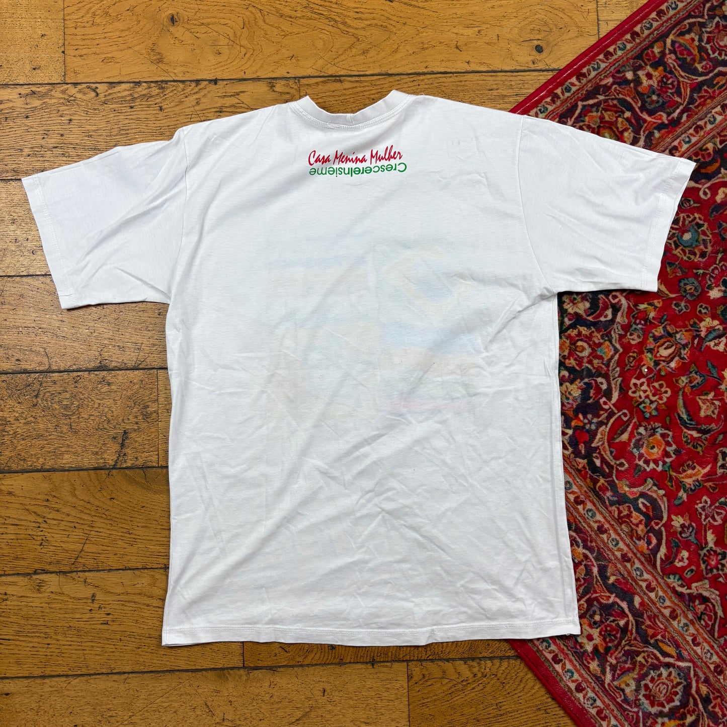 Vintage 2003 Brazil White Graphic T-Shirt - S