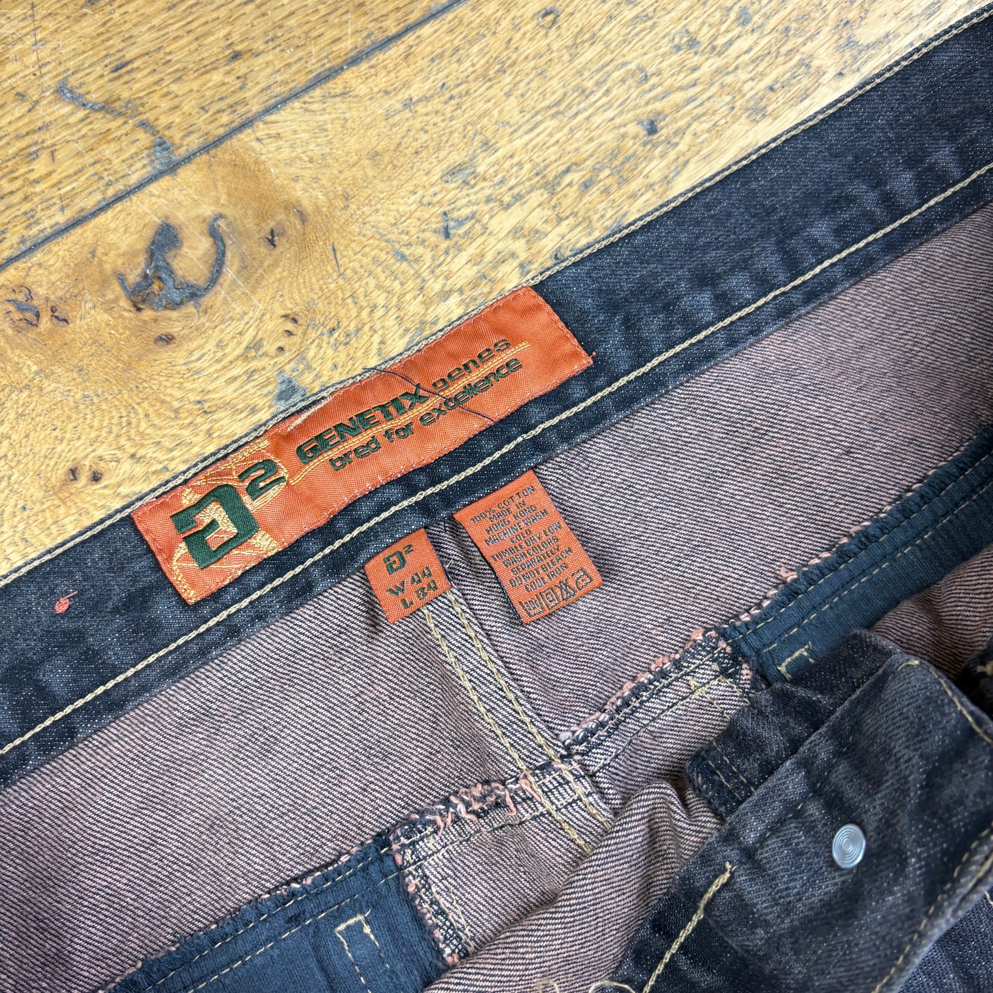 Vintage Washed Black Embroidered Y2K Hip Hop Baggy Jeans - 44