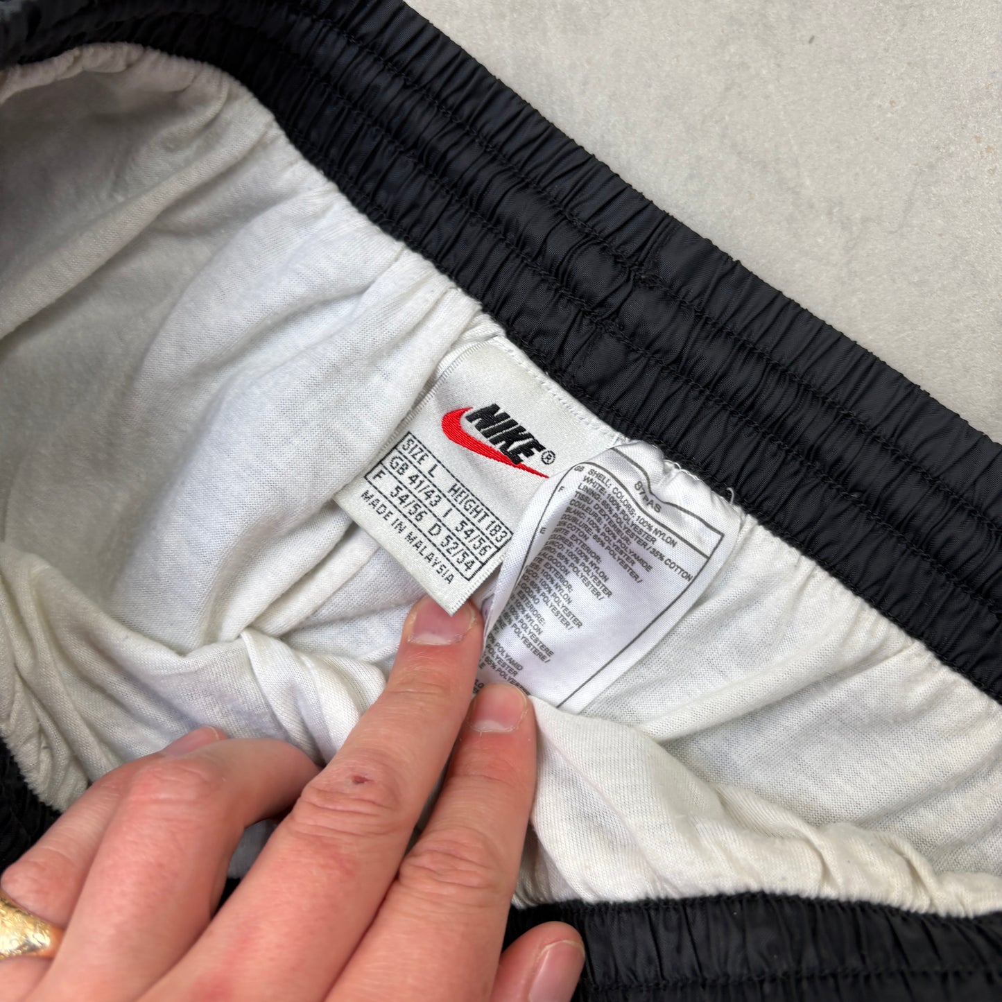 Vintage Nike Black Baggy Tracksuit Sweatpants Track Pants Bottoms - S