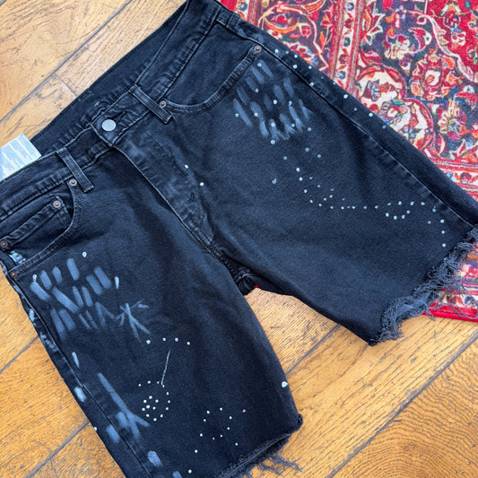 Vintage Levis 511 Black Denim Shorts - 34