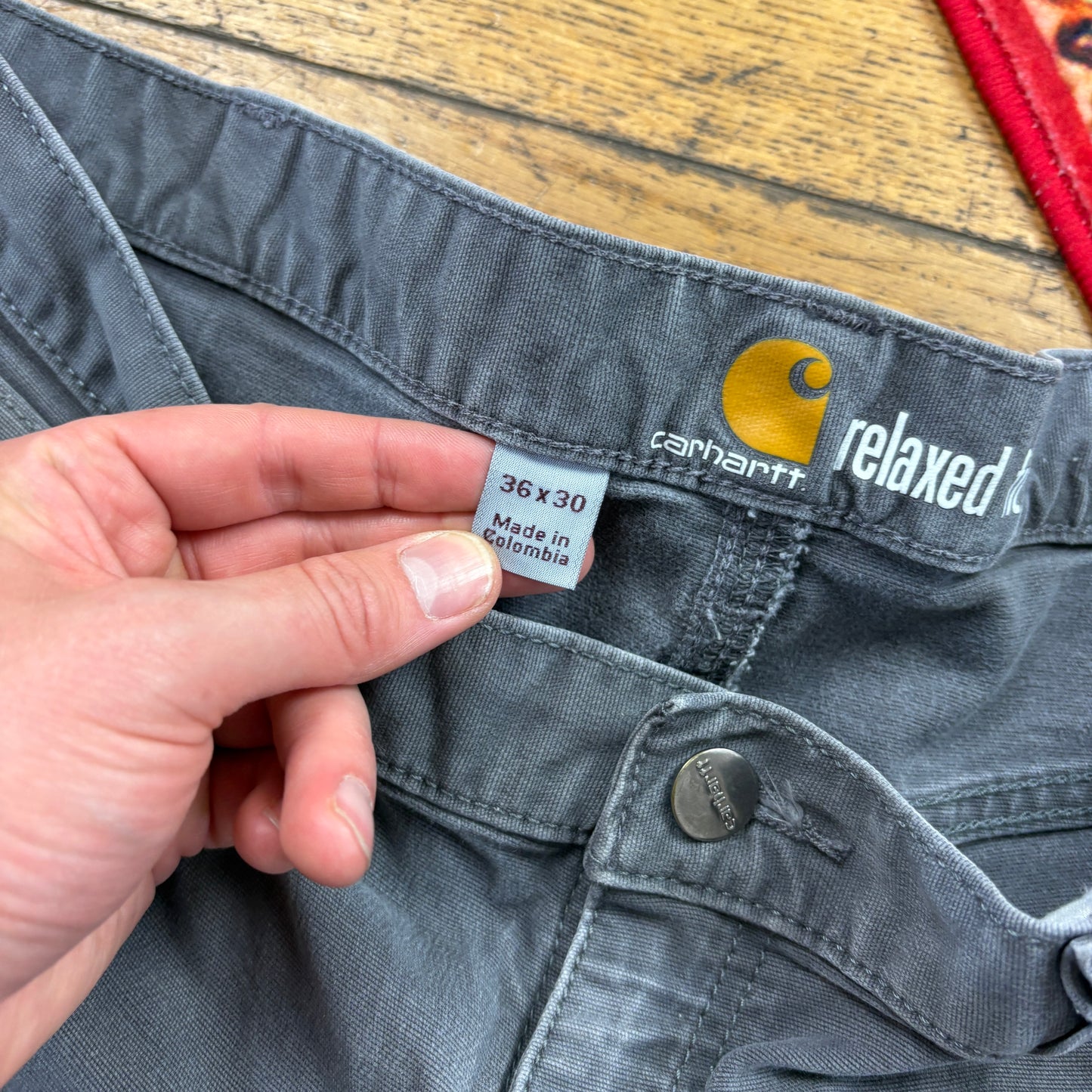 Vintage Carhartt Grey Workwear Carpenter Trousers - 36