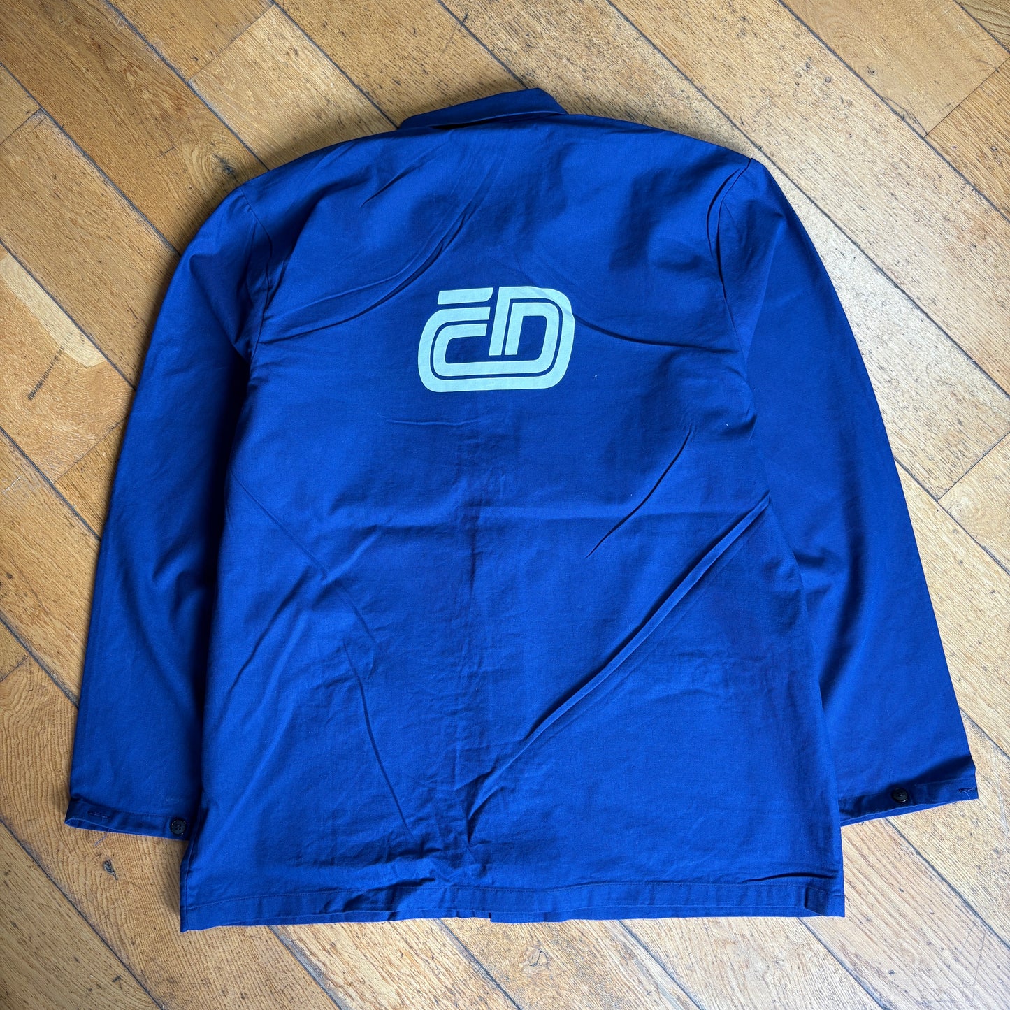 Vintage French Chore Workwear Jacket Blue Overcoat - XL