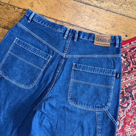 Vintage Mecca Blue Y2K Hip Hop Baggy Jeans Shorts Jorts - 38