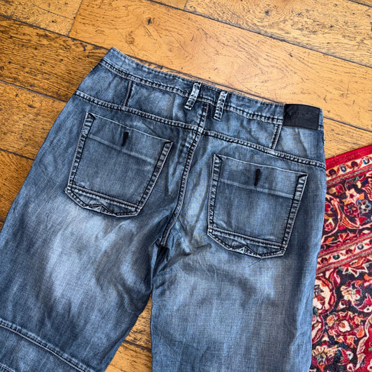 Vintage Grey Denim Shorts - 34