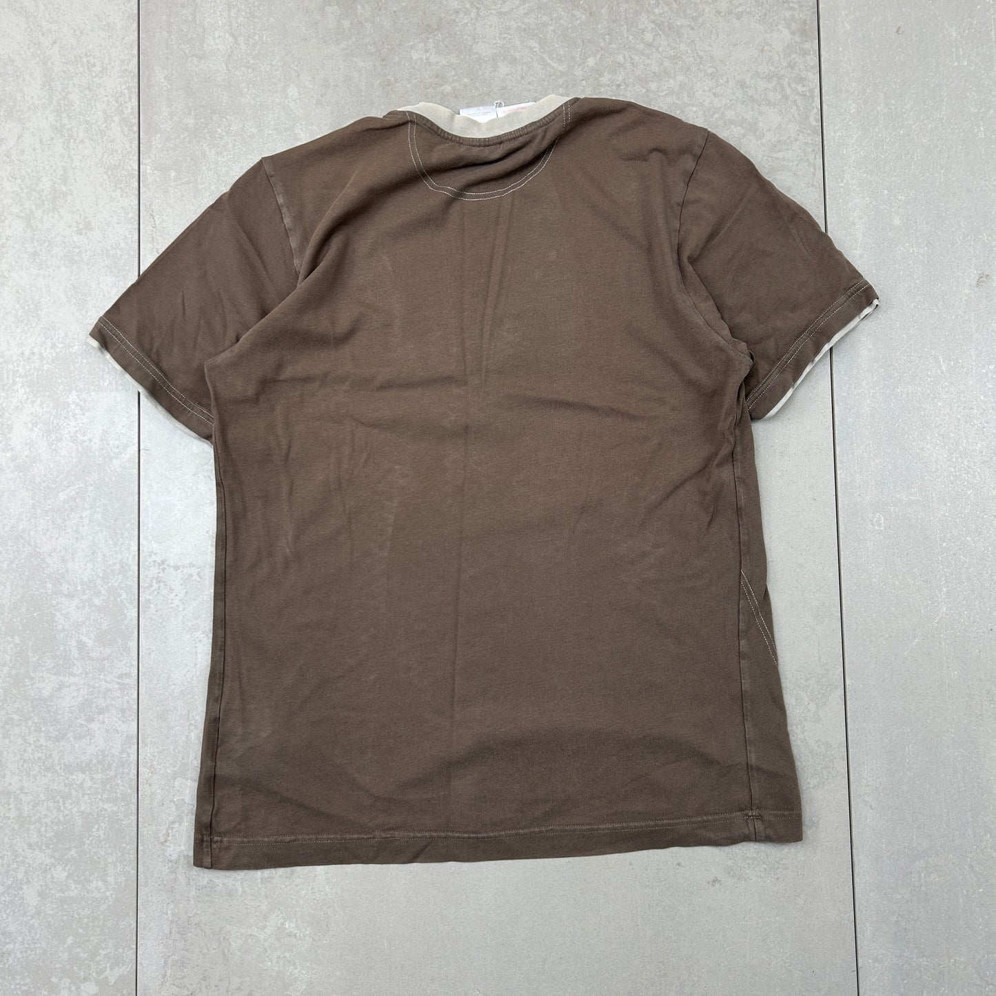 Vintage Adidas Spellout Brown T-Shirt - S