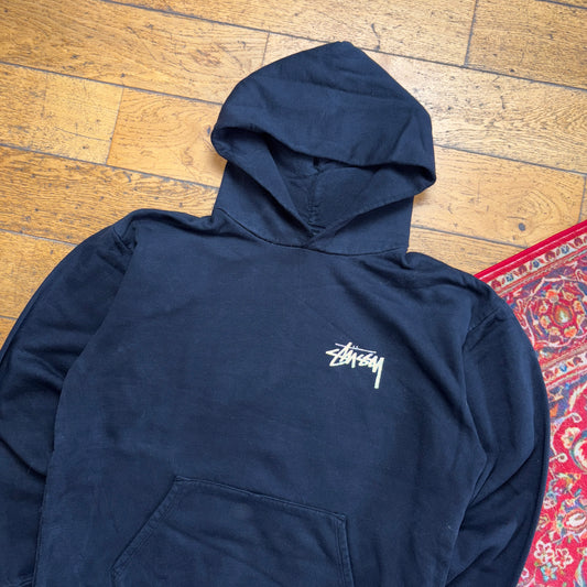 Vintage Stussy X Eric B Black Hoodie Sweatshirt - L