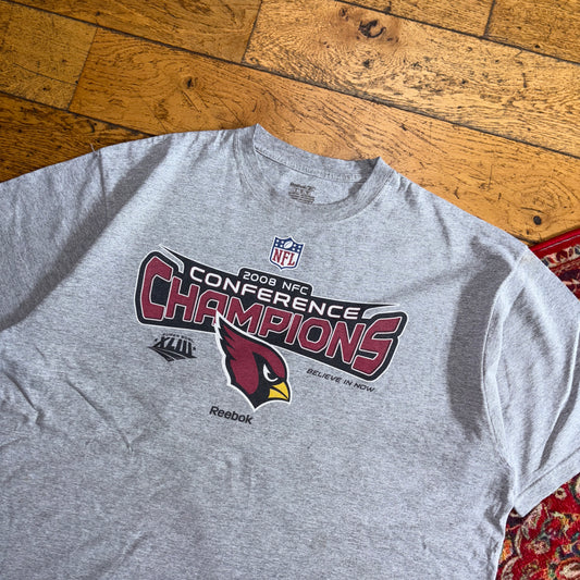 Vintage 08 NFL Reebok Grey Cardinals Graphic T-Shirt - XL