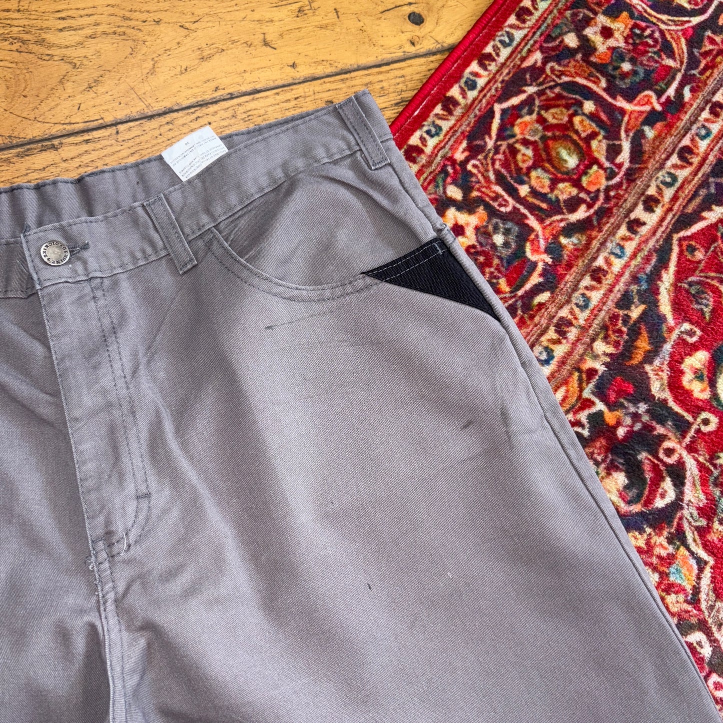 Vintage Dickies Workwear Carpenter Baggy Grey Shorts - 36