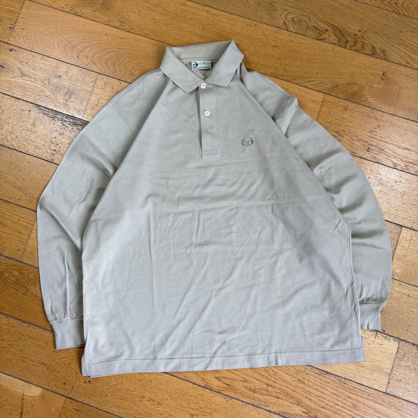Vintage Sergio Tacchini Cream Embroidered Rugby Polo Shirt - XL