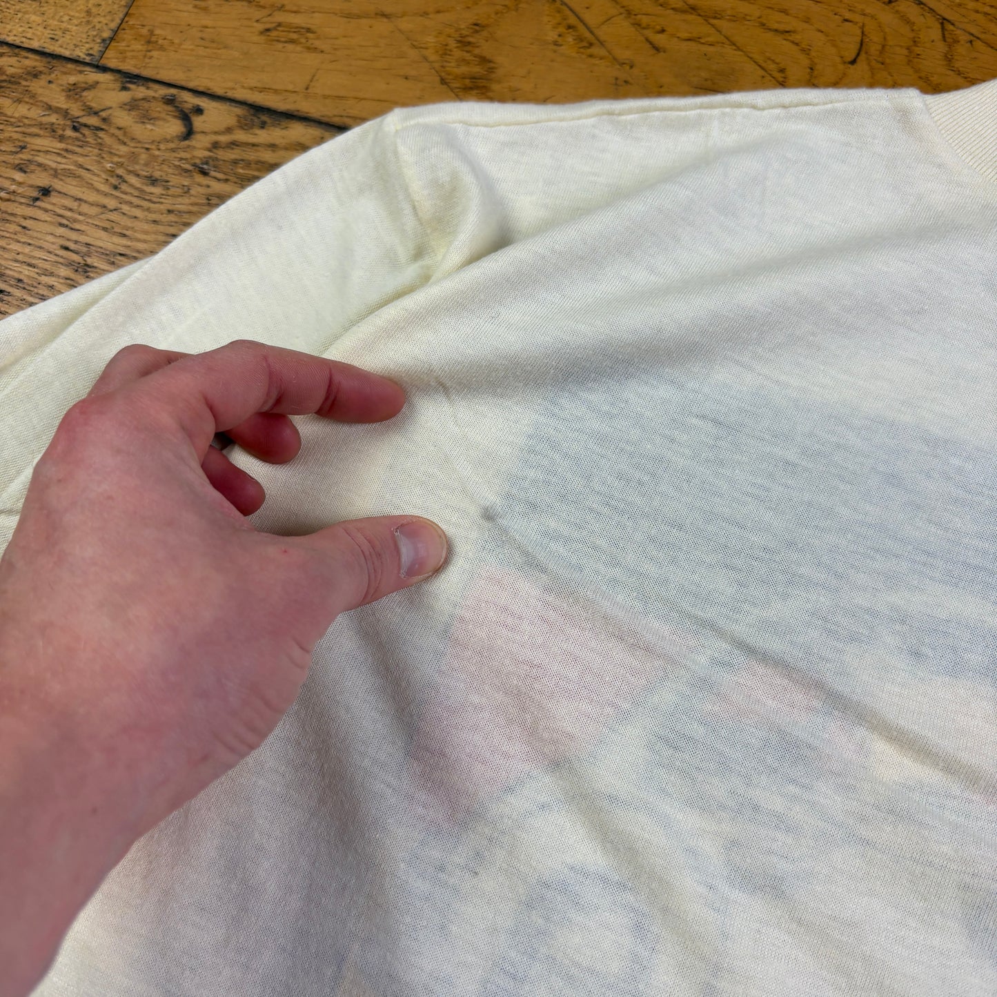 Vintage 1985 Cream Autobahn Funny Single Stitch Graphic T-Shirt - M