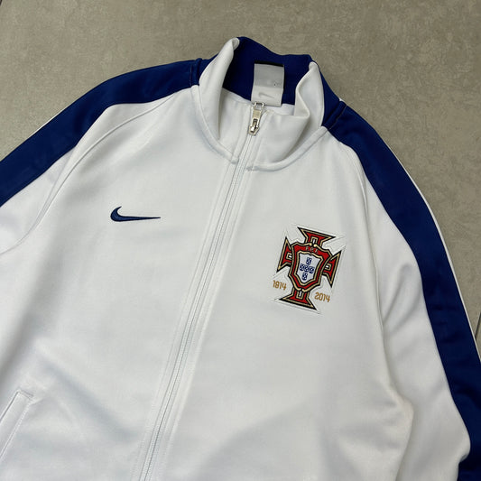 Vintage Nike Portugal Embroidered Zip Track Jacket White Sweatshirt - S