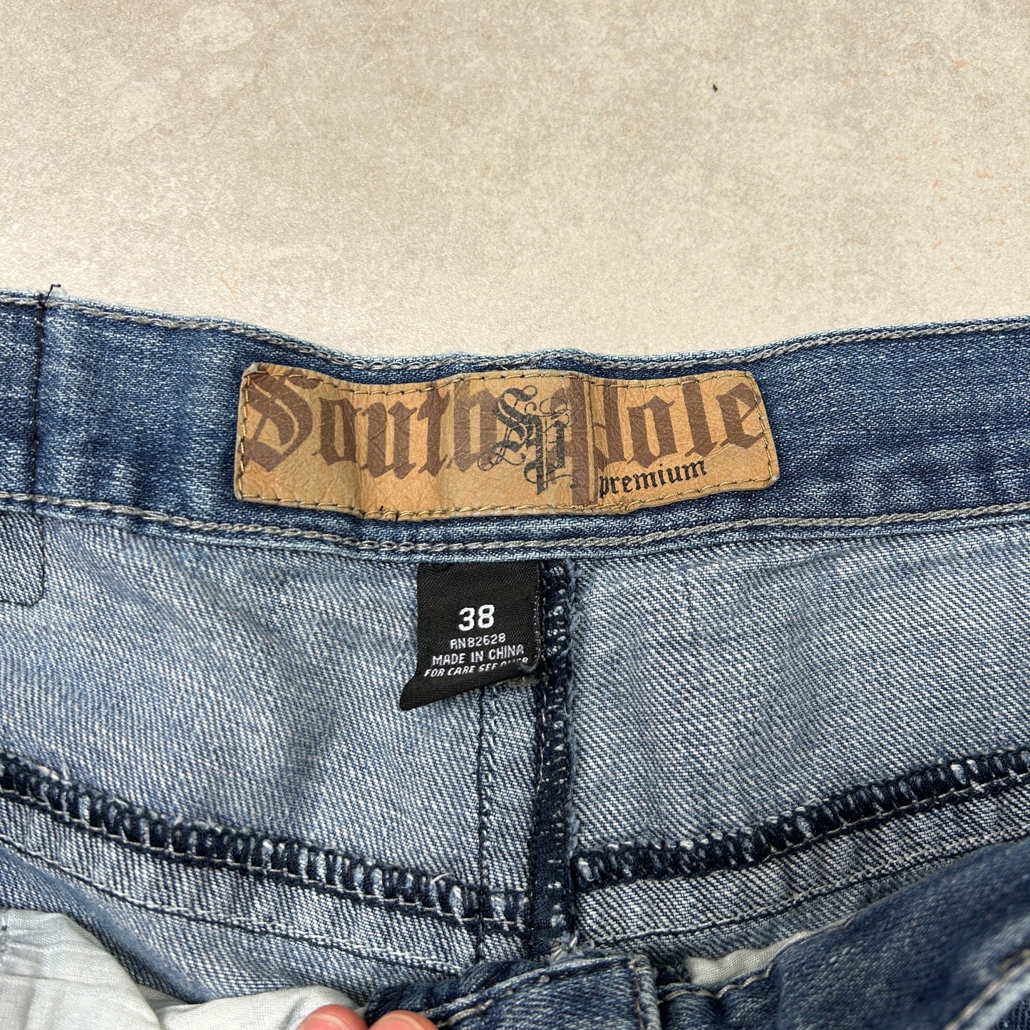 Vintage Southpole Embroidered Hip Hop Baggy Shorts Blue Jorts - 38