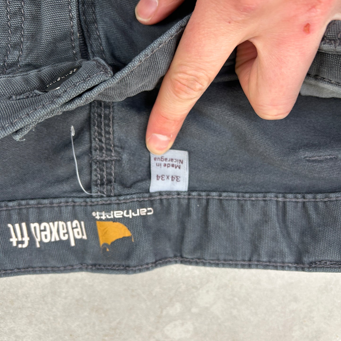 Vintage Carhartt Grey Workwear Carpenter Trousers - 34