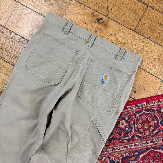 Vintage Carhartt Cream Workwear Carpenter Trousers - 34