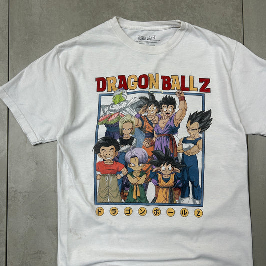 Vintage Dragon Ball Z Anime Graphic White T-Shirt - S