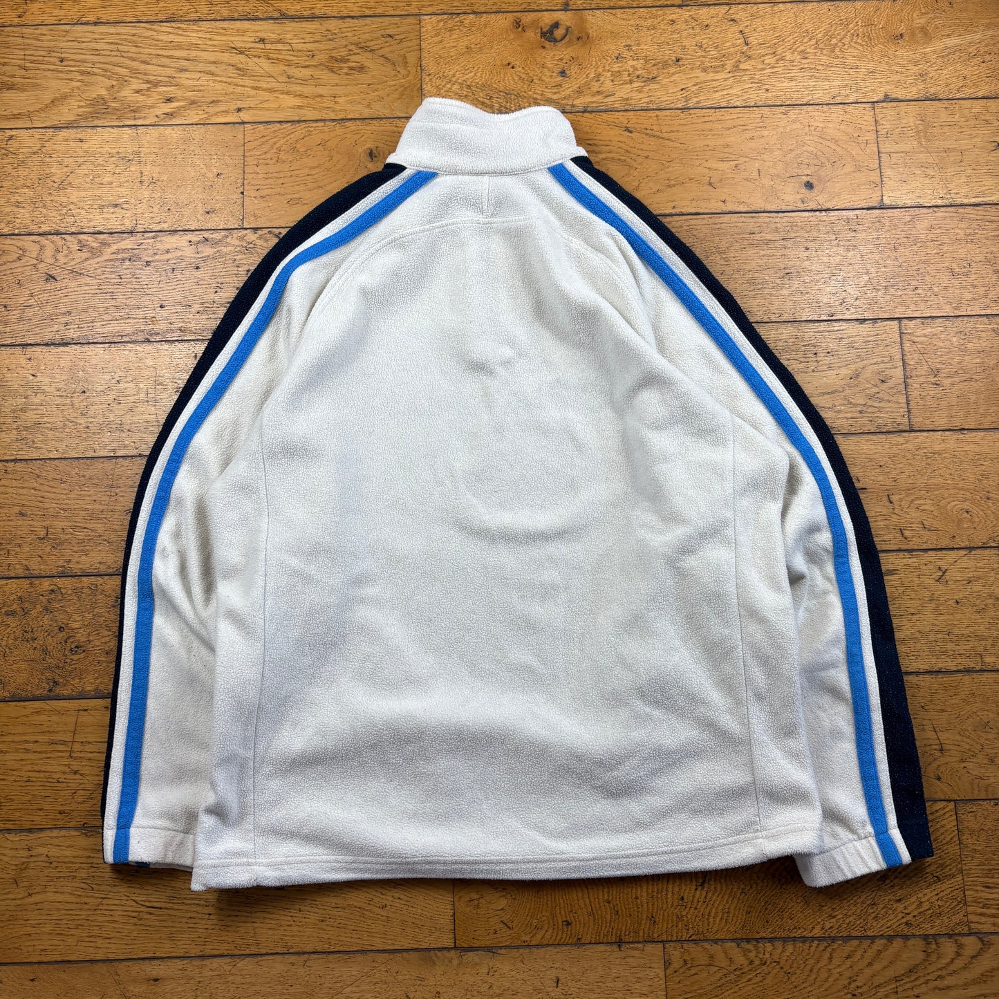 Vintage Champion Cream Zip Embroidered Fleece Sweatshirt - XL