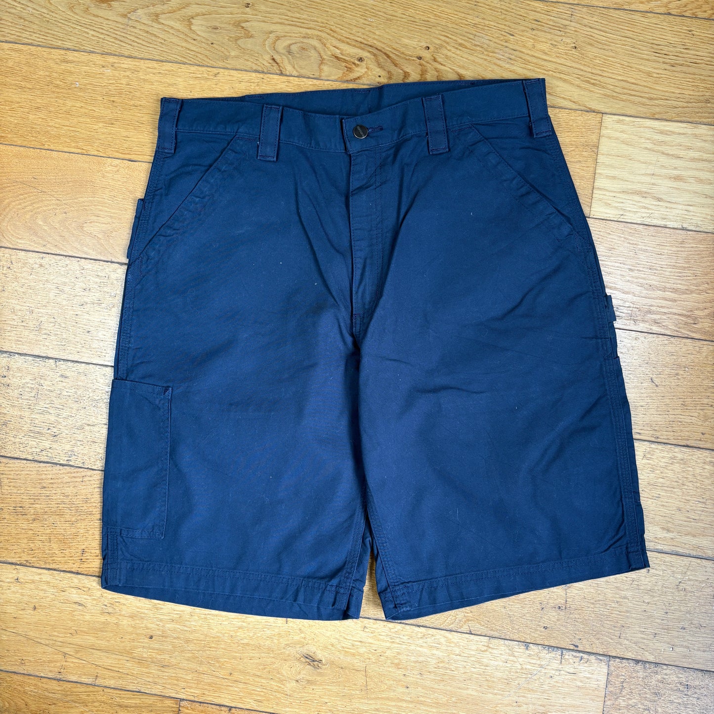 Vintage Carhartt Navy Workwear Baggy Carpenter Shorts - 36
